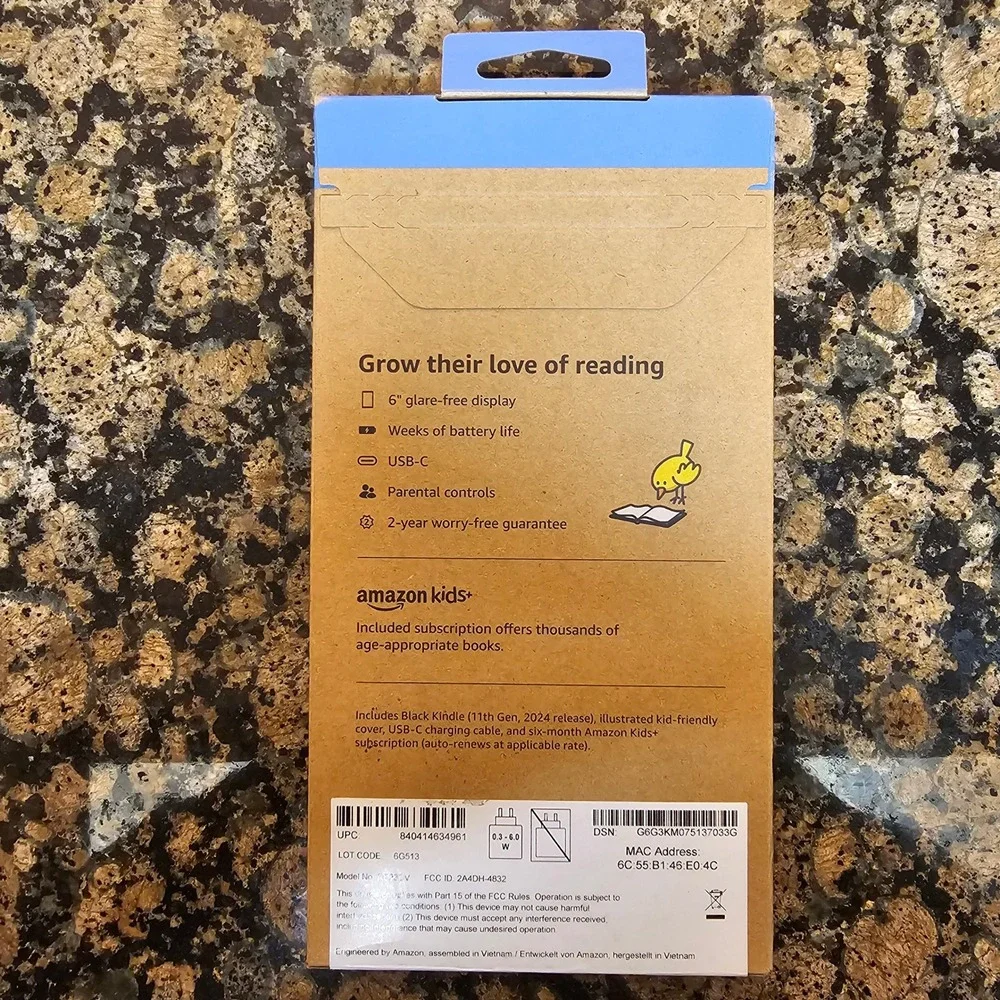 New Amazon Kindle Kids 11th Gen 2024 16GB Space Whale eReader RS23CV 6